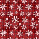 Let it Snow - Snowflakes on Plaid Red