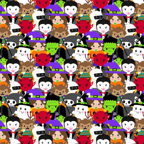 Little Monsters - Trick or Treaters Collage - Gray