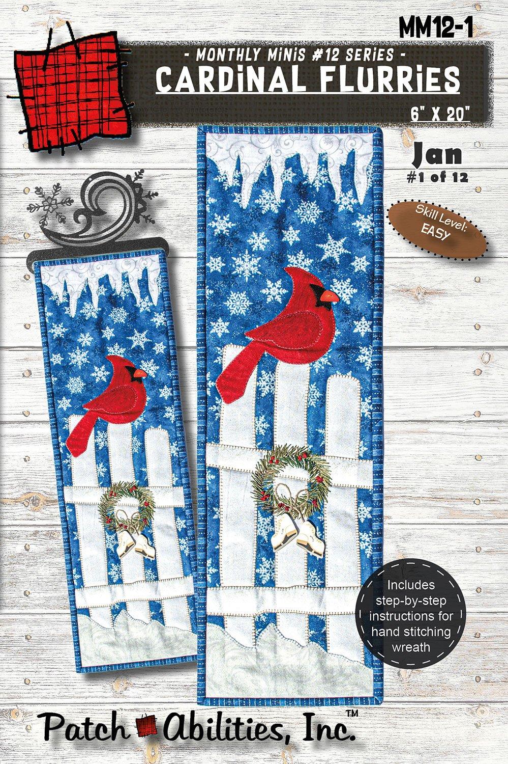 MM12-1 Cardinal Flurries Pattern & Buttons – Bits 'n Pieces Quilt Shop