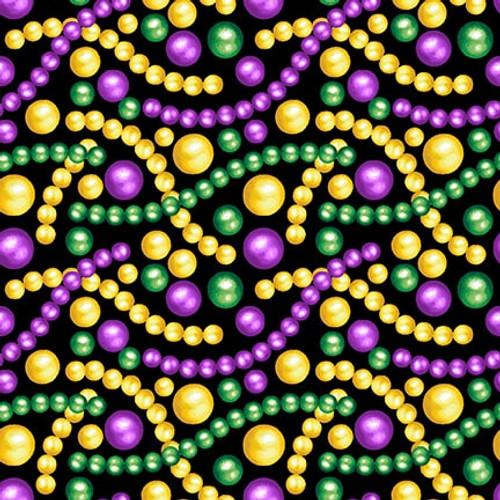 Mardi Gras Tossed Beads - Black/Multi