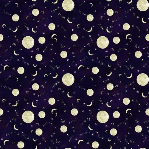 Midnight Rendezvous Full and Crescent Moons - Dark Purple