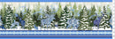 Nature's Winter - Border - Blue 1.5 yard cut