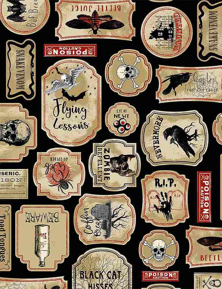 Nevermore Spooky Labels