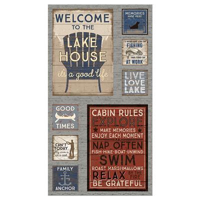 On Lake Time - 24" Panel - Pewter
