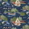 On Lake Time - Toile - Navy Blue
