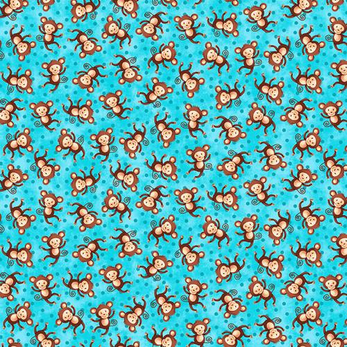Party Animals Tossed Monkeys - Turquoise