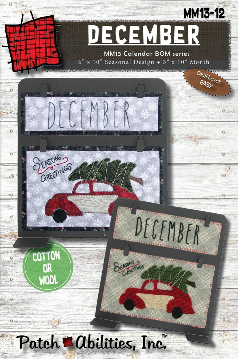 Patch Abilities- MM13-12 Dec  Monthly BOM Calendar Series Pattern & Fabric