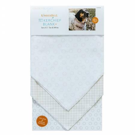 Pet Kerchief Blank, Set of 2- Fill In The Blank August  2021- Grey and White