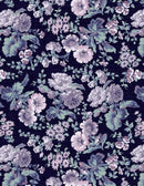 Purple Majesty Floral Damask Dark Blue