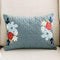 Quilted Pillow Cover Patriot Blue Linen 12 x 18