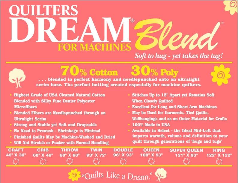 Quilter's Dream Blend 70/30 for Machines Twin 72 x 90