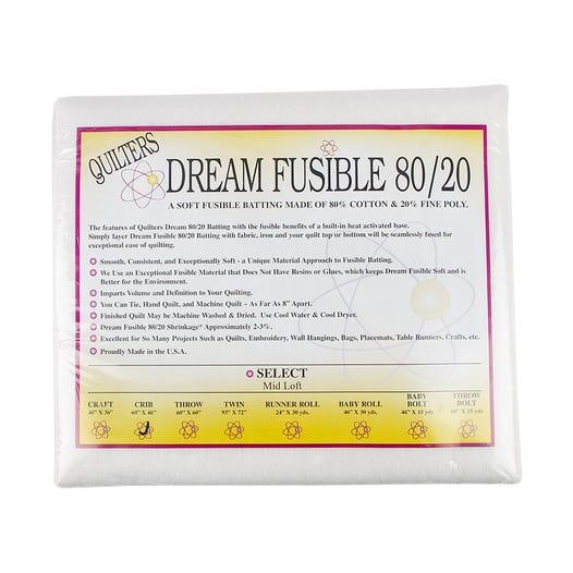 Quilter's Dream Fusible 80/20 Batting - Crib Size 46" x 60"