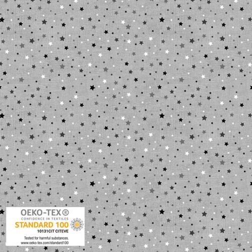 Quilting Rainbow Stars - Light Grey
