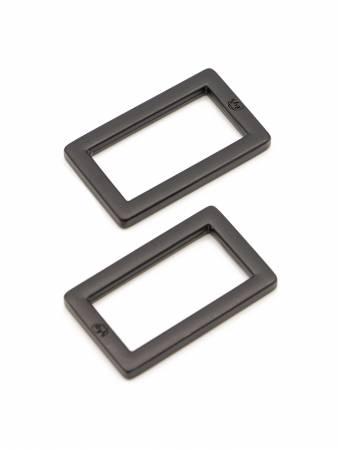 Rectangle Ring Flat 1in Black Set of Two