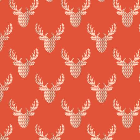 Reindeer Lodge -Red Knit Look Deer