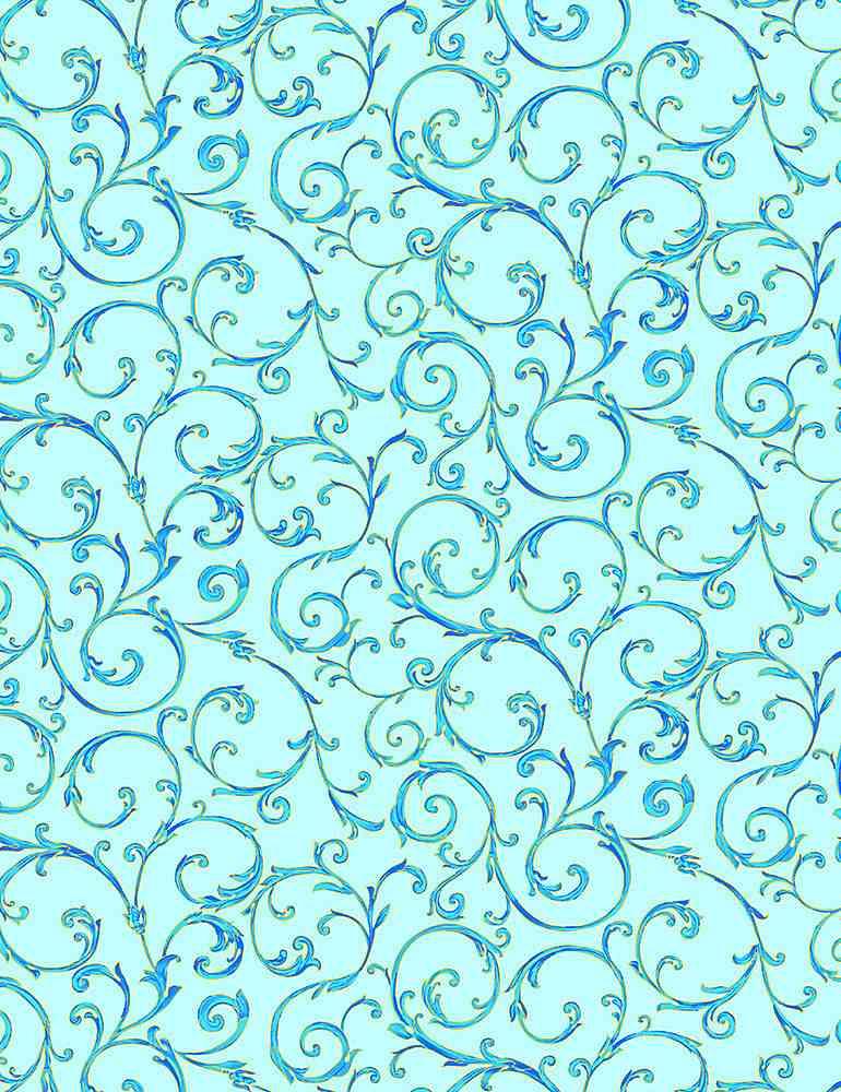 Royal Plume -  Metallic Scrolls  - Sky