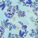 Royal Plume -  Spaced Floral wiith Feathers  Aqua