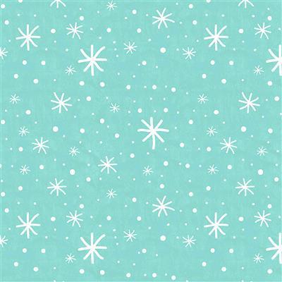 Snow Fun Flannel - Snowflakes - Turquoiise