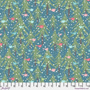 Snowy Weather - Forest - Teal Flannel
