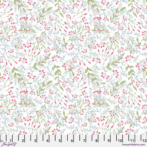 Snowy Weather - Tiny Florral - White Flannel