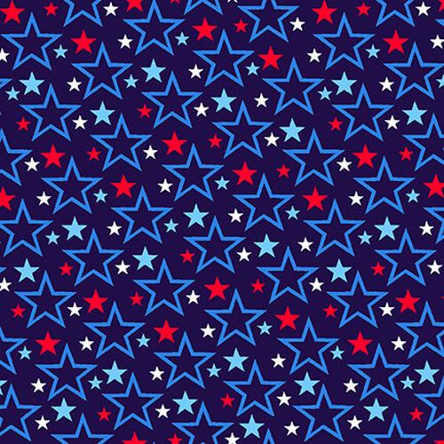 Stars & Stripes - Tossed Stars Blue