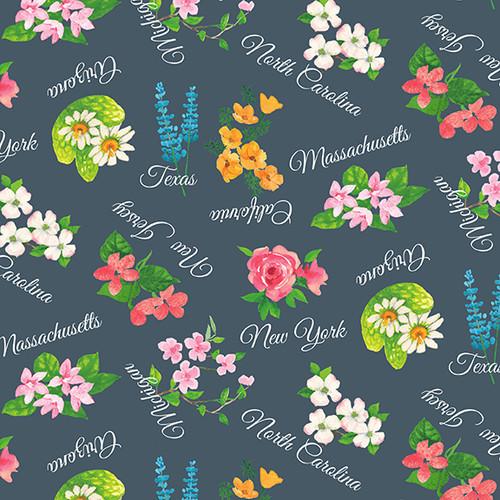 Stateside - State Flowers Gray