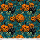 Storybook Halloween - Pumpkin Patch - Turquoise