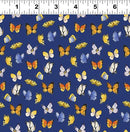 Sunflower Bouquets Butterflies - Dark Blue