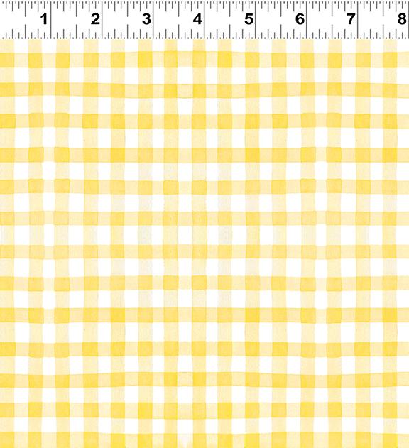 Sunflower Bouquets Gingham Check - Yellow
