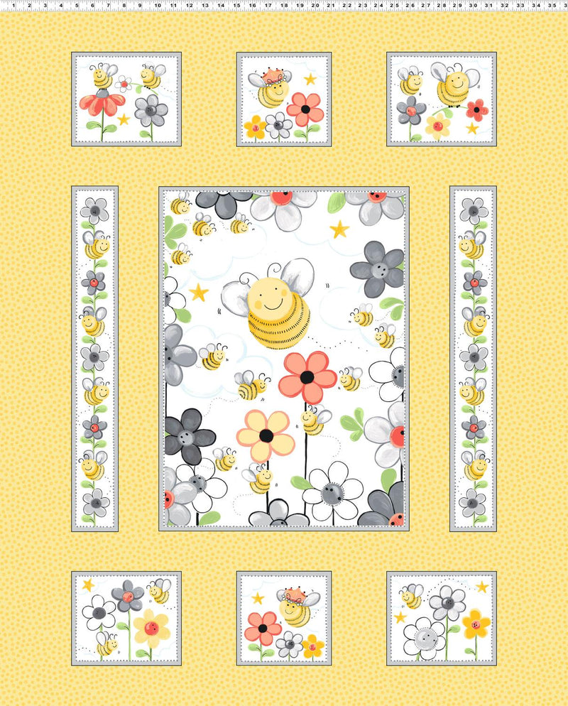 Sweet Bee's 36" Panel  by Susybee Yellow