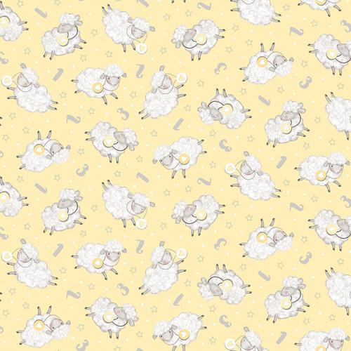Sweet Dreams - Tossed Sheep - Yellow