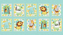 Sweet Safari - 24" Block Panel - Aqua