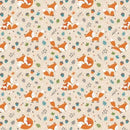 Tan Frolicking Foxes Flannel