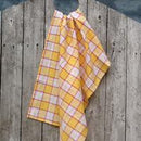Tea Towel Blanks - Yellow plaid package of 6