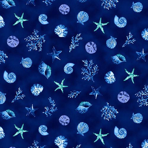 The Sea is Calling - Spaced Shells - Navy