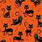 Trick or Treat - Black Cat Crossing Orange