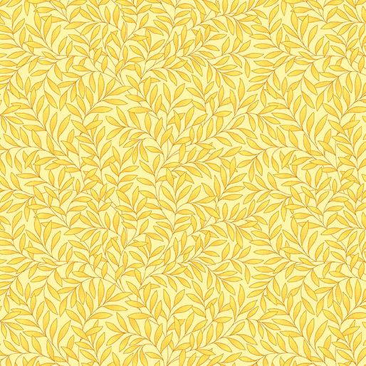 Veranda Allover Leaves - Yellow