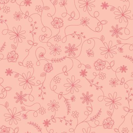 Vintage Flora - Swirl Floral - Pink