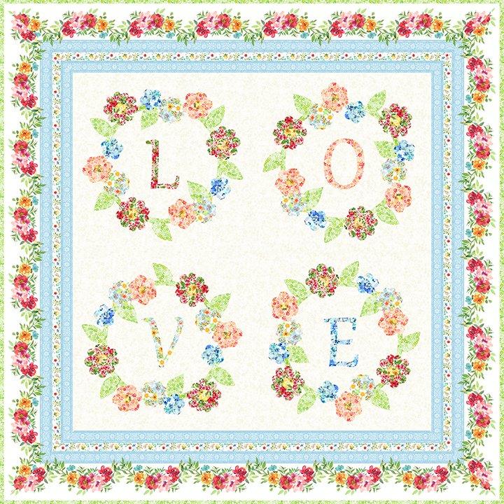 Watercolor Beauty Strip - LOVE Quilt Kit