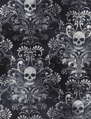 Wicked - Charcoal (Skull Damask)
