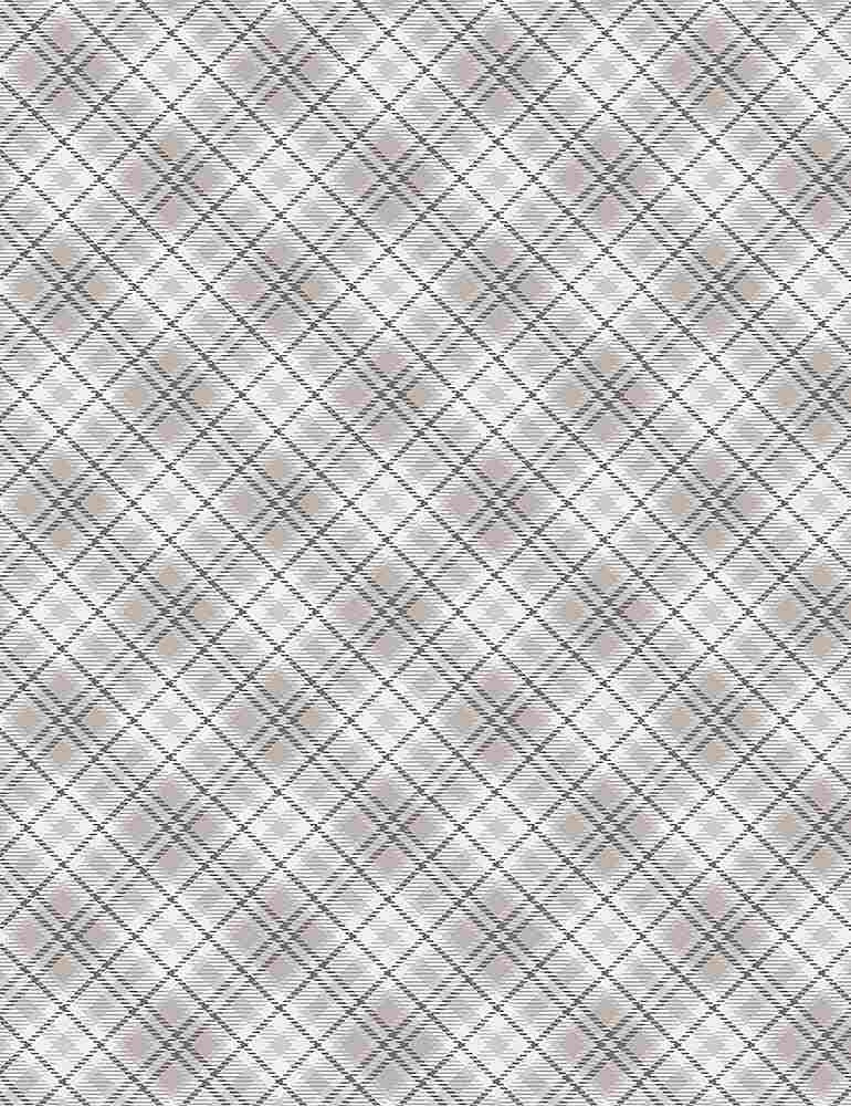 Wide Back - Softies Cream Plaid  Minky -58/60"